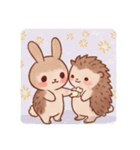 うさぎ×ハリネズミのカップル（個別スタンプ：17）