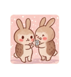 うさぎ×ハリネズミのカップル（個別スタンプ：22）