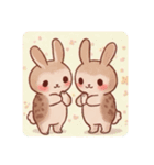 うさぎ×ハリネズミのカップル（個別スタンプ：23）
