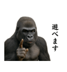 キリッとした眉ゴリラ（個別スタンプ：16）
