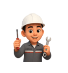 サービスエンジニア（グレーショップシャツ（個別スタンプ：1）