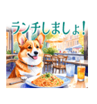 水彩感じるコーギースタンプ（個別スタンプ：11）