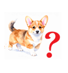 水彩感じるコーギースタンプ（個別スタンプ：18）