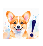 水彩感じるコーギースタンプ（個別スタンプ：19）