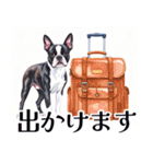 水彩感じるボストン・テリアスタンプ（個別スタンプ：22）