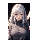 黒いパジャマの女の子の写真（個別スタンプ：1）