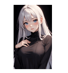 黒いパジャマの女の子の写真（個別スタンプ：2）