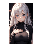 黒いパジャマの女の子の写真（個別スタンプ：3）