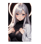 黒いパジャマの女の子の写真（個別スタンプ：5）