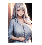 黒いパジャマの女の子の写真（個別スタンプ：8）
