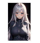 黒いパジャマの女の子の写真（個別スタンプ：9）
