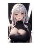 黒いパジャマの女の子の写真（個別スタンプ：10）