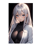 黒いパジャマの女の子の写真（個別スタンプ：11）