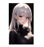 黒いパジャマの女の子の写真（個別スタンプ：12）