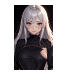 黒いパジャマの女の子の写真（個別スタンプ：13）
