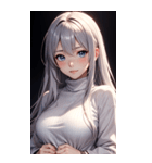 黒いパジャマの女の子の写真（個別スタンプ：15）