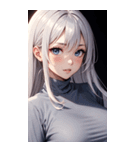 黒いパジャマの女の子の写真（個別スタンプ：16）