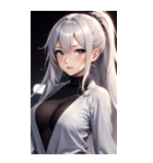 黒いパジャマの女の子の写真（個別スタンプ：17）