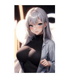 黒いパジャマの女の子の写真（個別スタンプ：18）