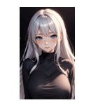 黒いパジャマの女の子の写真（個別スタンプ：19）