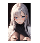 黒いパジャマの女の子の写真（個別スタンプ：22）