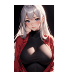 黒いパジャマの女の子の写真（個別スタンプ：23）