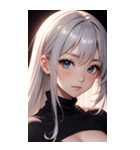 黒いパジャマの女の子の写真（個別スタンプ：24）