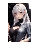 黒いパジャマの女の子の写真（個別スタンプ：25）