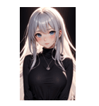 黒いパジャマの女の子の写真（個別スタンプ：26）
