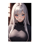 黒いパジャマの女の子の写真（個別スタンプ：27）