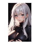 黒いパジャマの女の子の写真（個別スタンプ：31）
