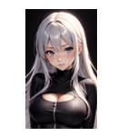 黒いパジャマの女の子の写真（個別スタンプ：32）