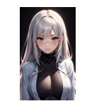黒いパジャマの女の子の写真（個別スタンプ：35）