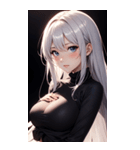 黒いパジャマの女の子の写真（個別スタンプ：37）