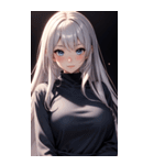 黒いパジャマの女の子の写真（個別スタンプ：38）