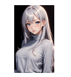 黒いパジャマの女の子の写真（個別スタンプ：39）
