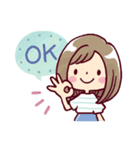 女の子がいっぱい！ 【夏色水彩】（個別スタンプ：3）