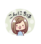 女の子がいっぱい！ 【夏色水彩】（個別スタンプ：10）