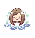 女の子がいっぱい！ 【夏色水彩】（個別スタンプ：13）