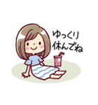 女の子がいっぱい！ 【夏色水彩】（個別スタンプ：16）