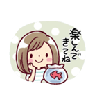 女の子がいっぱい！ 【夏色水彩】（個別スタンプ：36）