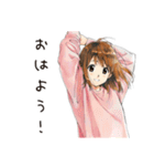 ふつうの女の子★そうめん食べる（個別スタンプ：2）
