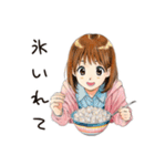 ふつうの女の子★そうめん食べる（個別スタンプ：12）