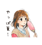 ふつうの女の子★そうめん食べる（個別スタンプ：15）
