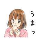 ふつうの女の子★そうめん食べる（個別スタンプ：19）