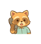 オフィスアライグマルーチン（個別スタンプ：4）