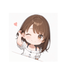 表情豊かなミニ女の子 - 日常スタンプ1（個別スタンプ：1）