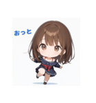 表情豊かなミニ女の子 - 日常スタンプ1（個別スタンプ：9）