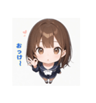 表情豊かなミニ女の子 - 日常スタンプ1（個別スタンプ：22）