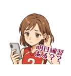 バレーボール 女子 部活 スポーツ (小)（個別スタンプ：13）